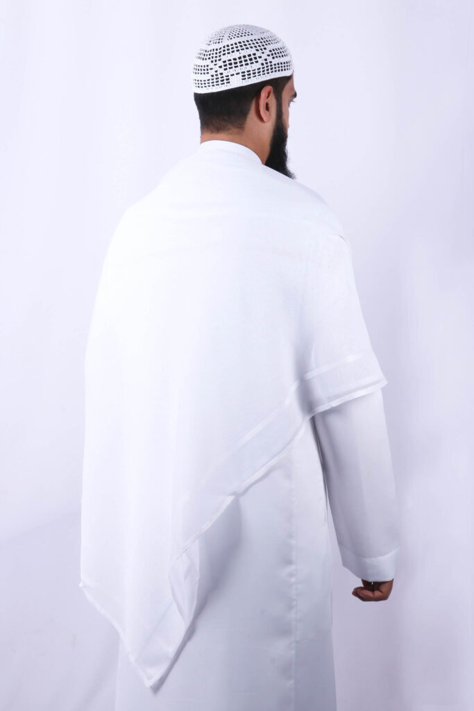 Men's Shemagh Ghutra White Patterned