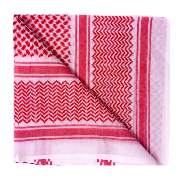 Men's Shemagh/Ghutra Red and White Patterned - Image 3