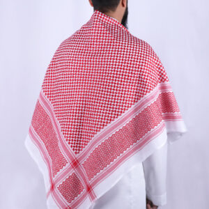 Men's Shemagh Ghutra Red and White Patterned
